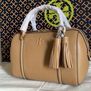 Authentic tory burch thea small satchel crossbody bag. brown 141955